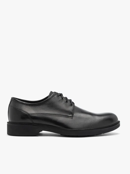 Schwarze Herren Schnürhalbschuhe aus Leder