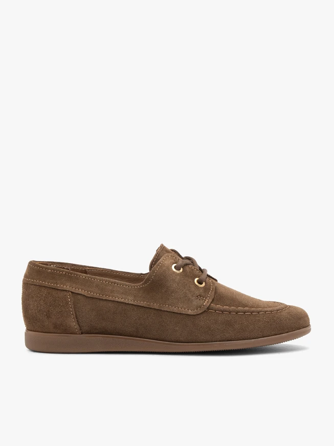 Braune Velours-Halbschuhe