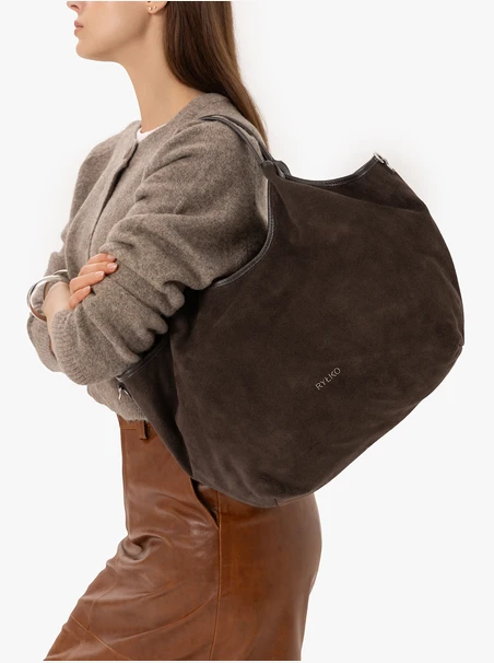 Braune geräumige Shopper-Tasche