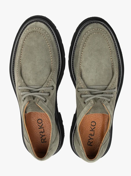 Olive Schnürhalbschuhe