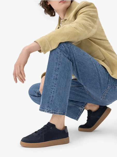 Navy-graue Schnürhalbschuhe