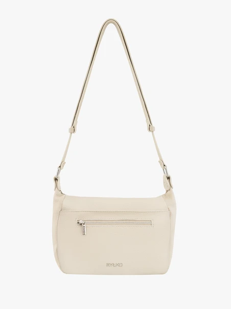 Cremefarbene Lederhandtasche