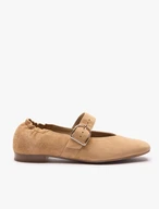 Beigefarbene Mary Jane Ballerinas