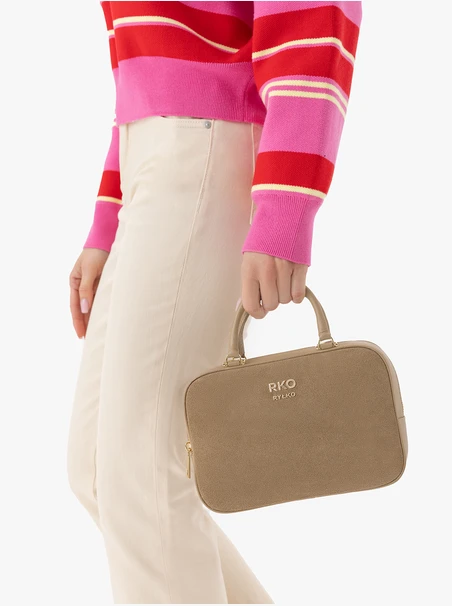 Beigefarbene Bowlingtasche