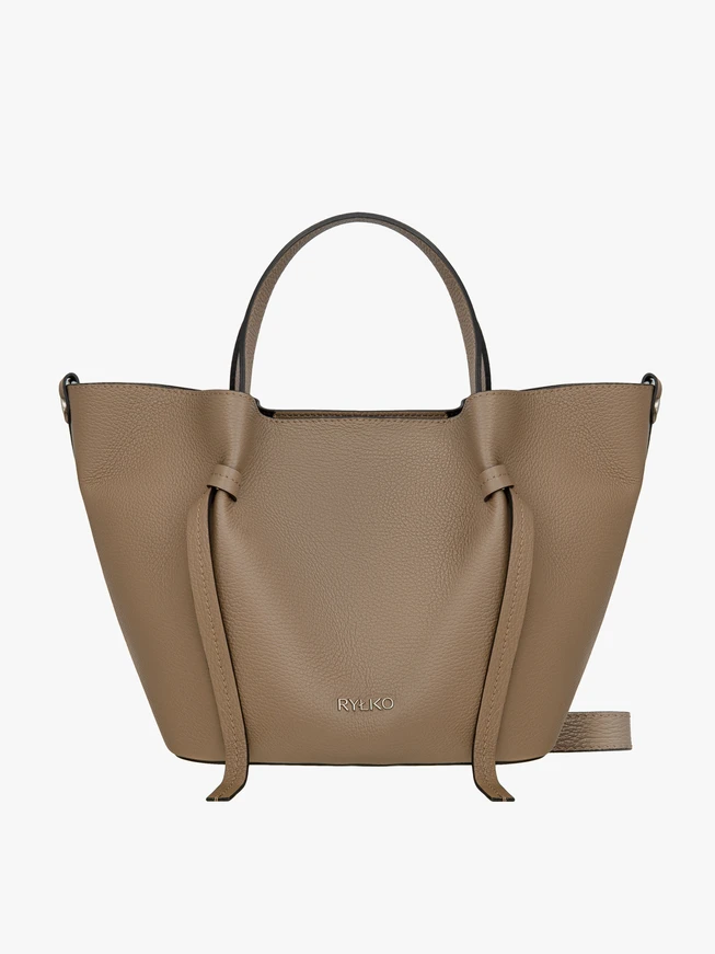 Dunkelbeige große Handtasche