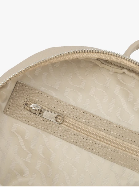 Beigefarbener Rucksack aus Leder und Velours