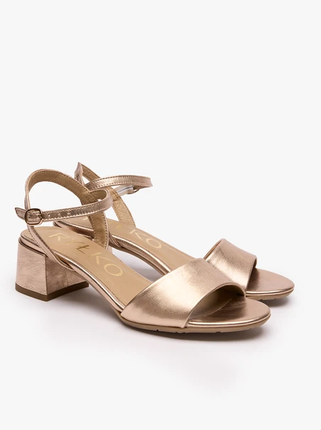 Stiletto-Sandalen aus Platin