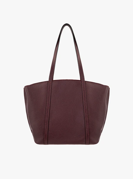 Kastanienbraune geräumige A4 Shopper-Tasche aus Vollnarbenleder