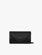 Schwarze Leder-Clutch-Tasche