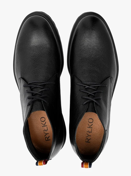 Schwarze Kurzstiefel für Männer mit leichter Sohle