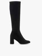 Schwarze Stiefel mit flexiblem, breitem Schaft