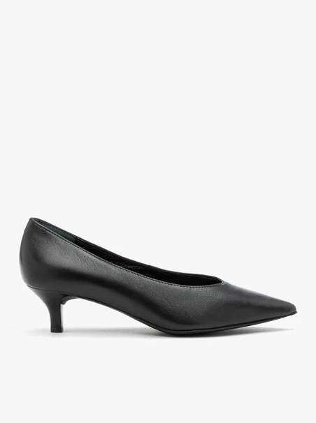 Schwarze Stiletto-Pumps aus Leder