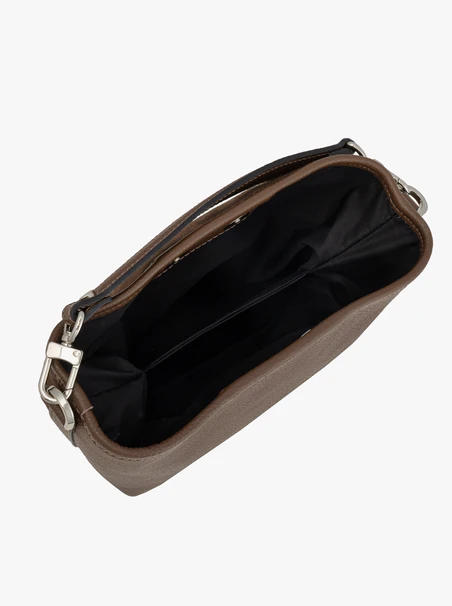 Handtasche aus braunem Leder und Velours