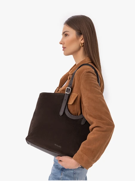 Braune große Shopper-Tasche