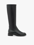 Schwarze Stiefel mit breitem, elastischem Schaft