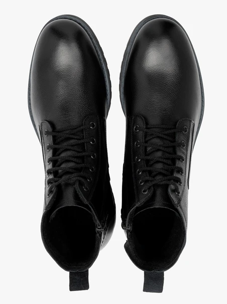 Schwarze Herrenstiefel im Casual-Stil mit Isolierung aus natürlichem Schafsleder