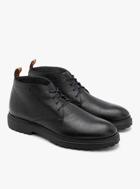 Schwarze Kurzstiefel für Männer mit leichter Sohle