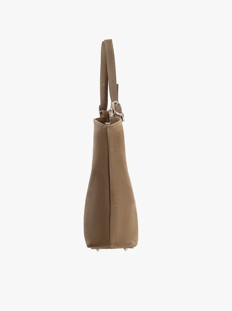 Dunkelbeige große Shopper-Tasche