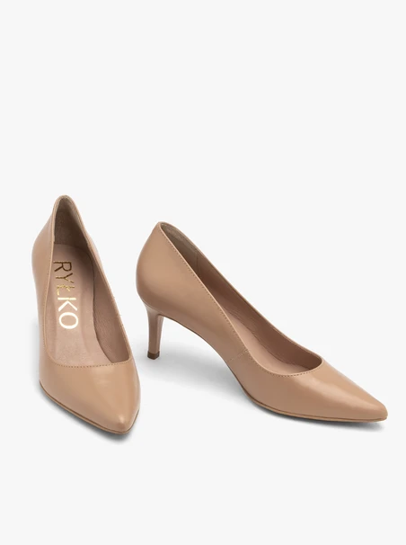 Beigefarbene Stiletto-Pumps