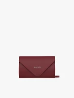 Kastanienbraune Leder-Clutch-Tasche
