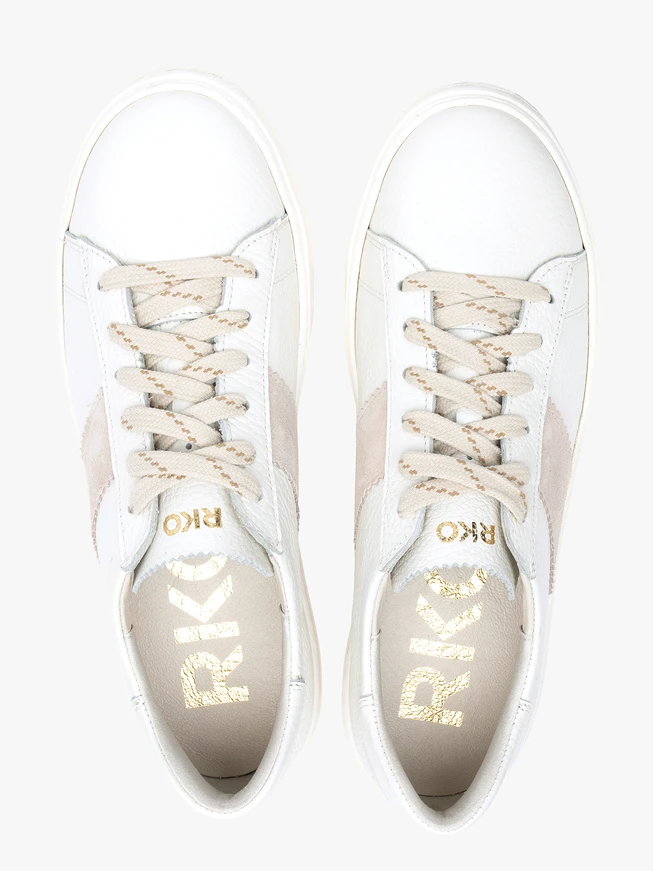 Halbschuhe aus cremefarbenem Leder