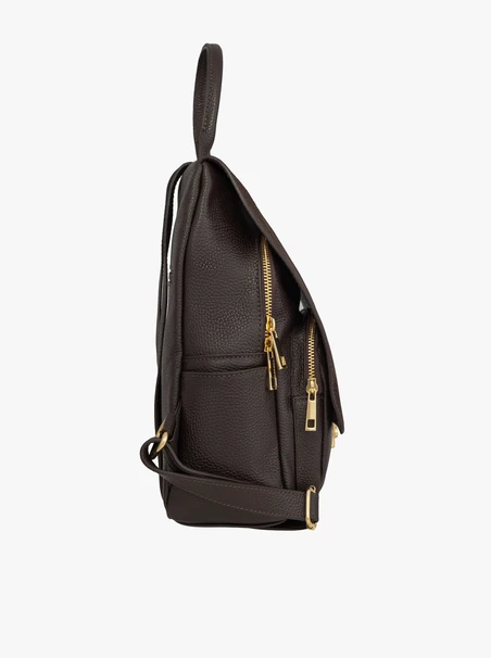 Brauner Lederrucksack mit goldener Schnalle