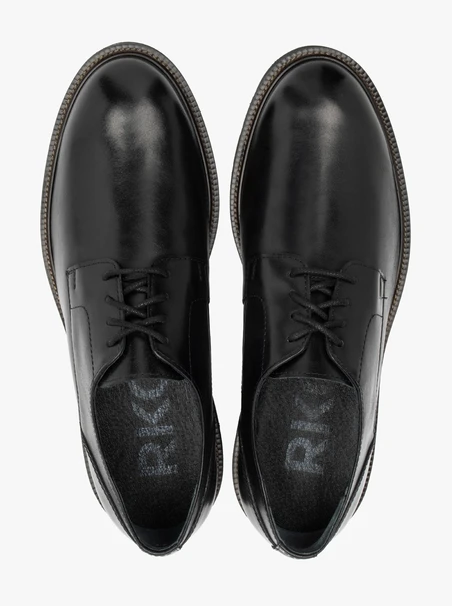 Schwarze Halbschuhe aus Leder zum Schnüren