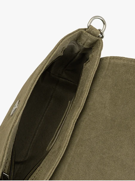 Olive Handtasche mit großer Schnalle