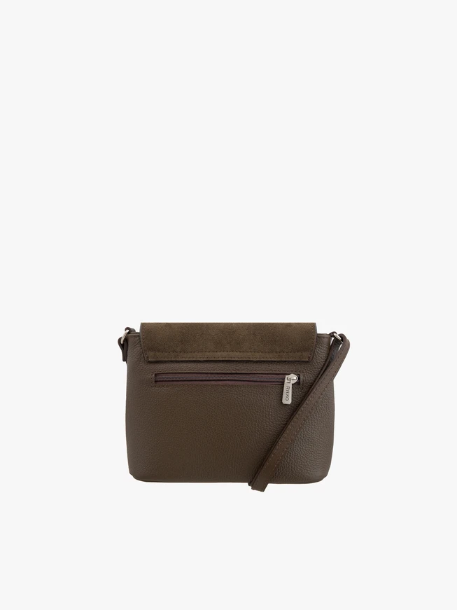 Kleine braune und olivgrüne Gürtelhandtasche