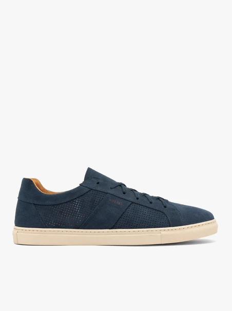 Marineblaue Sportschuhe mit Perforationen