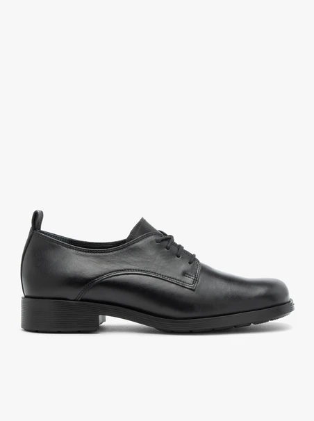 Schwarze Halbschuhe aus Leder zum Schnüren