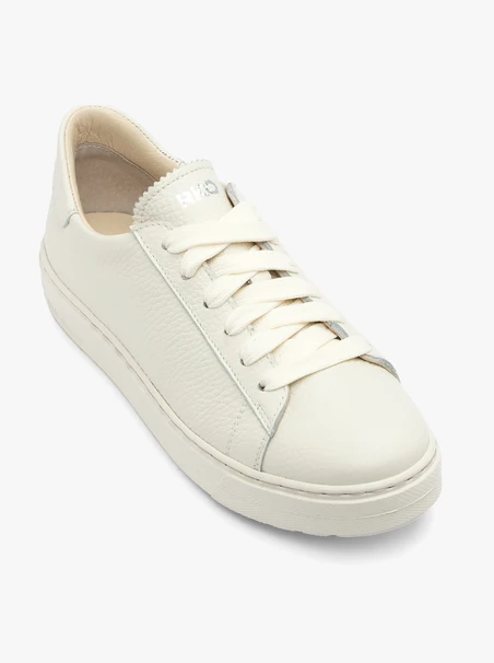 Halbschuhe aus cremefarbenem Leder