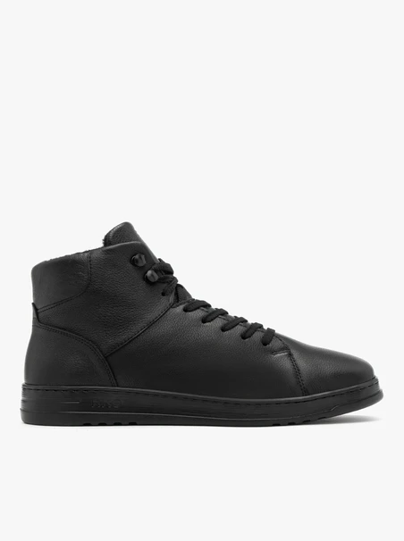 Schwarze isolierte Herrenstiefel mit leichter Sohle