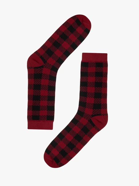 Unisex-Weihnachtssocken in Kastanienbraun und Schwarz