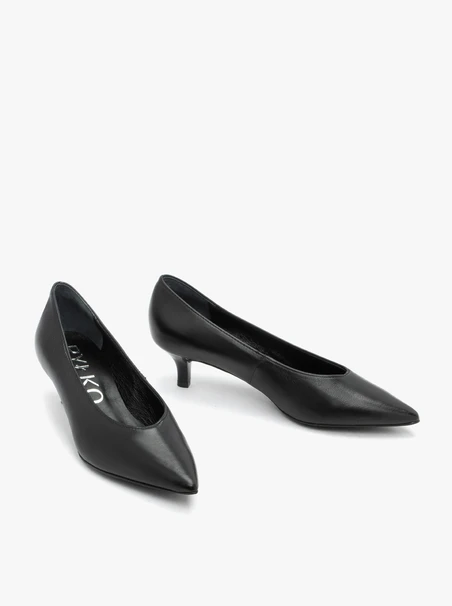 Schwarze Stiletto-Pumps aus Leder