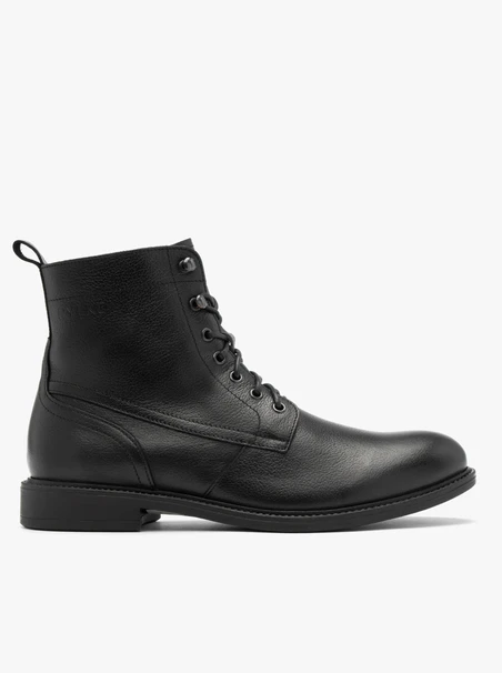 Schwarze Lederstiefel