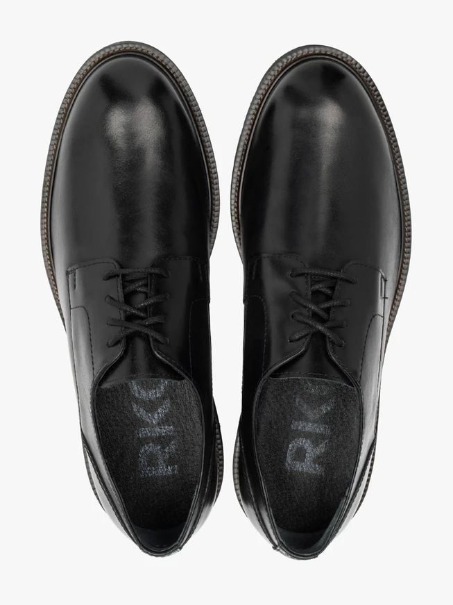 Schwarze Halbschuhe aus Leder zum Schnüren