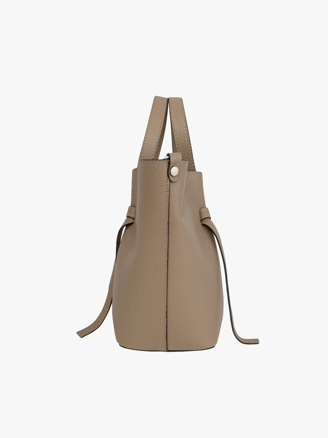 Dunkelbeige große Handtasche