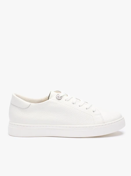 Damen Halbschuhe aus weißem Leder