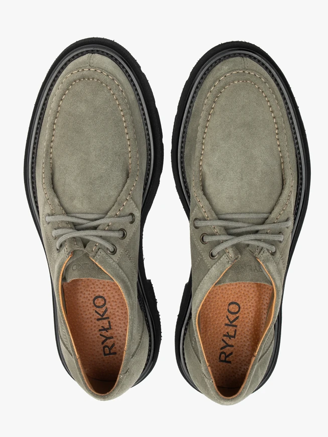 Olive Schnürhalbschuhe