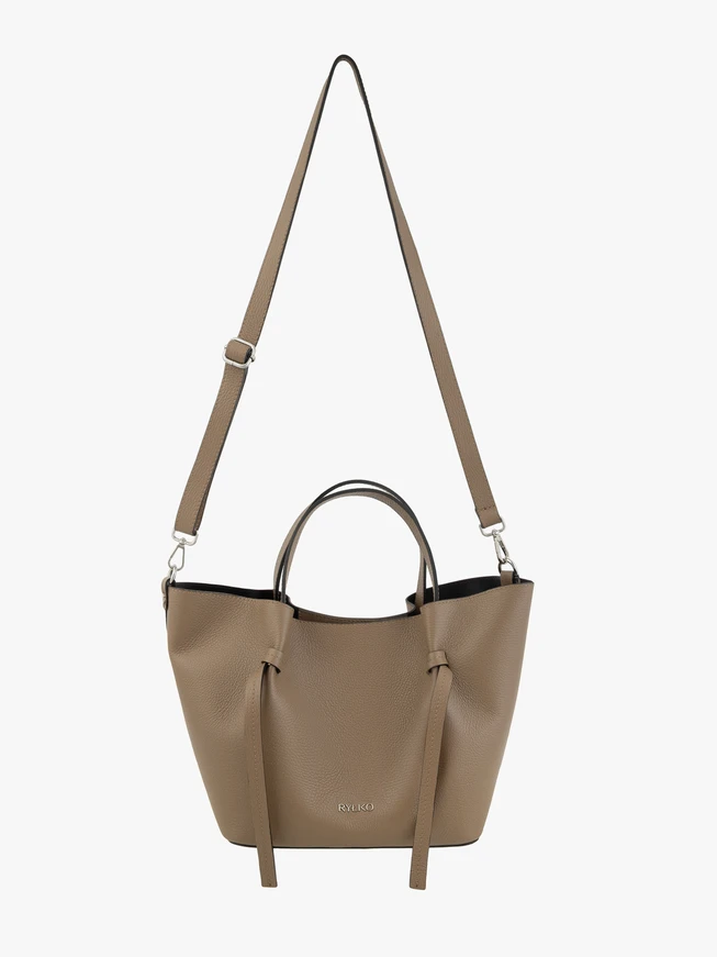 Dunkelbeige große Handtasche