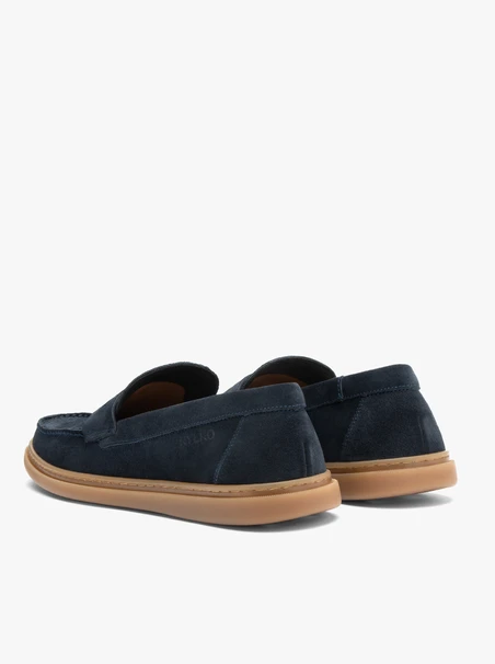 Mokassins aus marineblauem Veloursleder