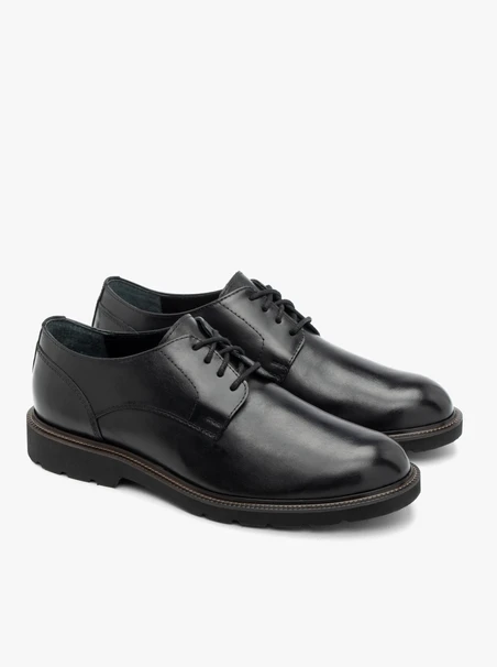 Schwarze Halbschuhe aus Leder zum Schnüren