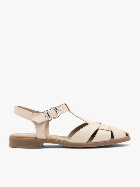 Beigefarbene Einbausandalen