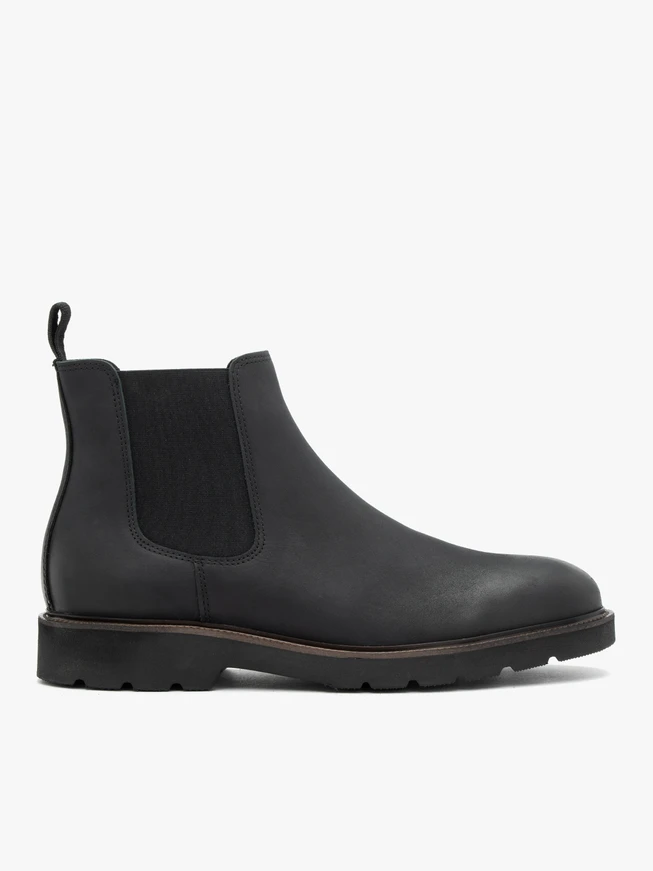 Schwarze Nubukleder-Pantoffeln