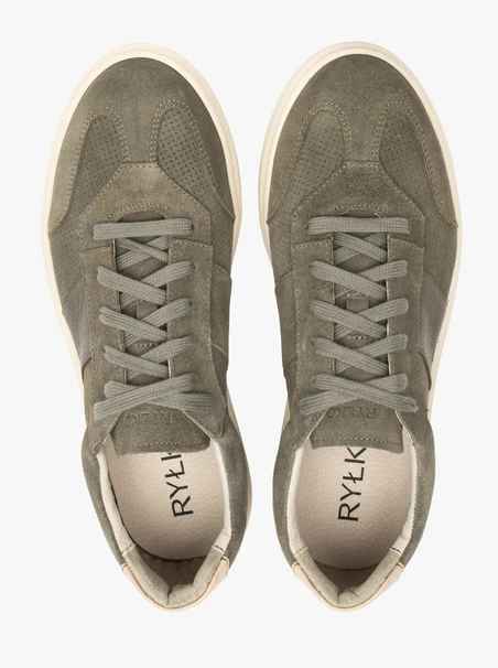 Olivfarbene sportliche Halbschuhe für Männer