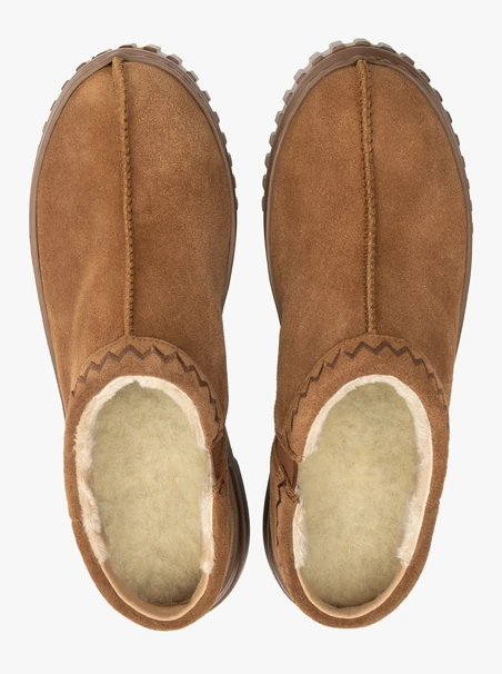 Isolierte Schneestiefel aus braunem Velours