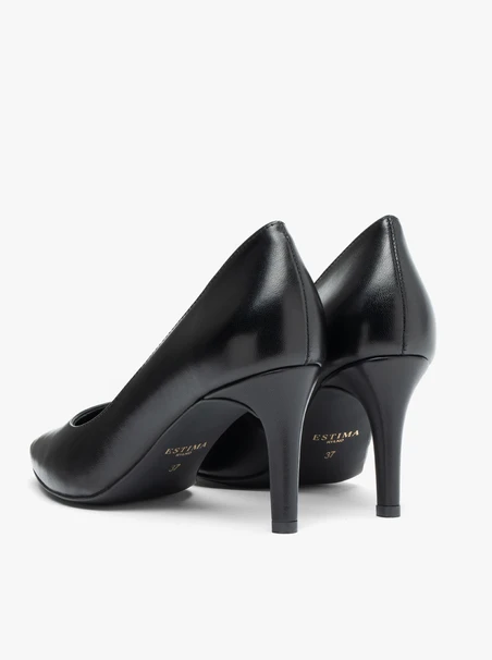 Schwarze Stiletto-Pumps aus Leder