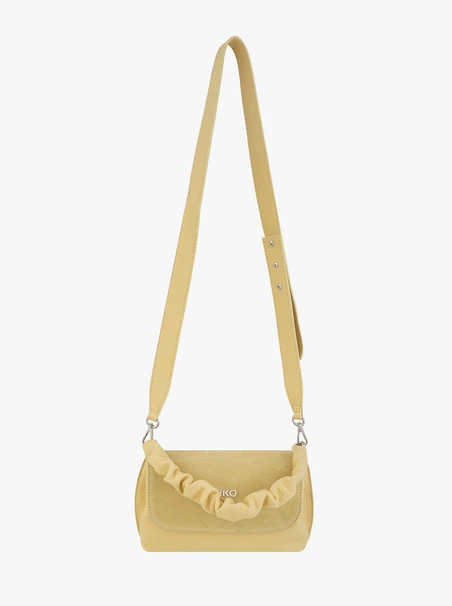 Leuchtend gelbe Überschlagtasche