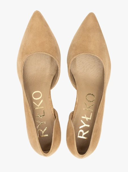 Beigefarbene Stiletto-Pumps